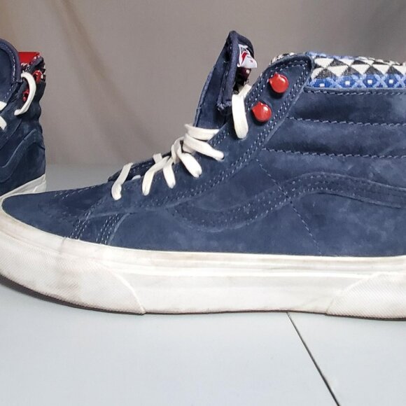 Vans Off The Wall Blue Suede High Tops Sz 7.5Mens 9Womens - Picture 13 of 16